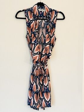 Women’s Hazel Sleeveless Wrap Boho Blouse, Size Small